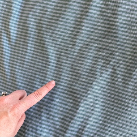 Kjus Lee Sage Green Light Blue Men’s Striped Short Sleeve Golf Polo Xtra Large - Picture 11 of 11